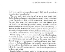 Excerpt from <em>In The Ballpark.</em> by George Gmelch and J.J. Weiner, J.J. Page 191. 1998. Excerpt from In The Ballpark. Page 191.