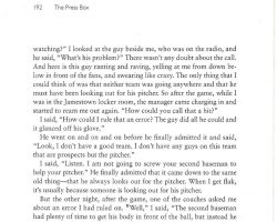 Excerpt from <em>In The Ballpark.</em> by George Gmelch and J.J. Weiner, J.J. Page 192. 1998. Excerpt from In The Ballpark. Page 192.