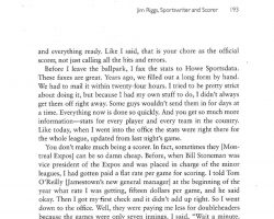 Excerpt from <em>In The Ballpark.</em> by George Gmelch and J.J. Weiner, J.J. Page 193. 1998. Excerpt from In The Ballpark. Page 193.
