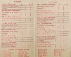 1941 JHS football schedule