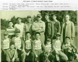 1943 Jamestown Veneer &amp; Plywood baseball team. Komo Tane is in center of row 2. Louis Collins is far right in row 3.baseball