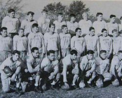 1947-48 SWCS Football - Flash Olson second row, 7th from left.