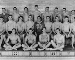 Ohio State Swim Team. Bill Radack is third from left in middle row. 1960.