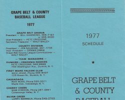 1977 Grapebelt Baseball League Schedule