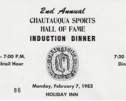 1983 induction dinner banquet ticket.