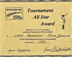 Tournament All Star Award. 1983.
