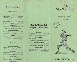 1984 County/Grapebelt Baseball League Schedule