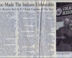 Coaching Duo Made The Indians Unbeatable. <em>Post-Journal</em> (Jamestown), 1996. Coaching Duo Made The Indians Unbeatable. 1996.