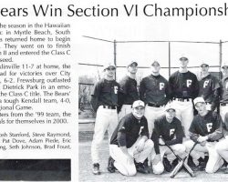 1999 Frewsburg Central School baseball team.