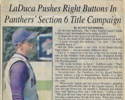 LaDuca Pushes Right Buttons In Panthers' Section 6 Title Campaign. July 11, 2004.