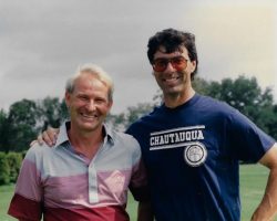Pete Longo, PGA trick shot artist, with Stan Marshaus in 1982. Pete Longo, PGA trick shot artist, with Stan Marshaus in 1982.