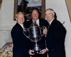 M.G. Orender and Will Mann, past PGA presidents, with Stan Marshaus in 1998. M.G. Orender and Will Mann, past PGA presidents, with Stan Marshaus in 1998.