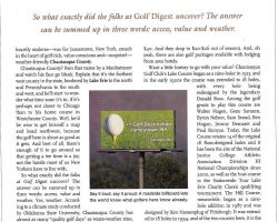 The Best County For Golf in America by Jim Riggs. Page 60.<em>New York Golf</em> . Spring 2004. The Best County For Golf in America. 2004.