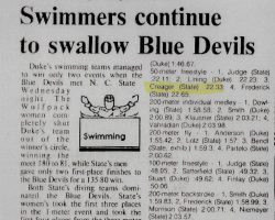 Swimmers continue to swallow Blue Devils. Swimmers continue to swallow Blue Devils.