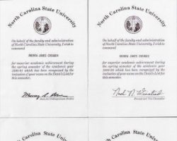 North Carolina State academic achievement commendations. North Carolina State academic achievement commendations.