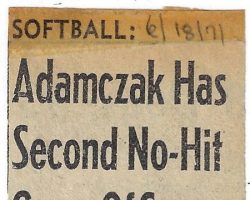 Adamczak Has Second No-Hit Game of Season. June 18, 1971.