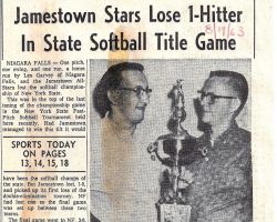 Jamestown Stars Lose 1-Hitter In State Softball Title Game. August 19, 1963.