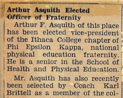 Arthur Asquith Elected Officer of Fraternity.
