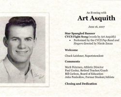 June 16, 2017 program for event that renamed CVCS gymnasium for Art Asquith.