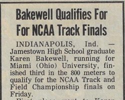 Bakewell Qualifies For NCAA Track Finals. June 5, 1986.
