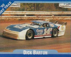Dick Barton 1992 Dirt Track trading card.
