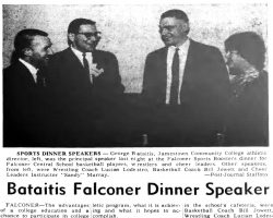 Bataitis Falconer Dinner Speaker. <em>Post Journal</em> (Jamestown), March 30, 1966. Bataitis Falconer Dinner Speaker. March 30, 1966.