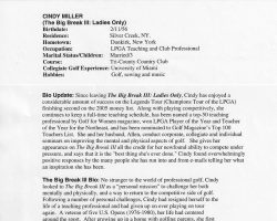 Cindy Miller's biography from <em>The Big Break VII Reunion .</em> Big Break VII Reunion biography.