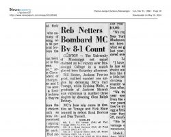 Reb Netters Bombard MC By 8-1 Count. March 31, 1968.