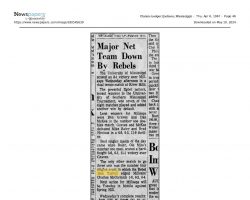 Major Net Team Down By Rebels. April 6, 1967.