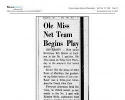 Ole Miss Net Team Begins Play. March 27, 1968.