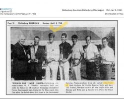 Trophies For Tennis Champs. April 8, 1968.