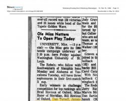 Ole Miss Netters To Open Play Today. March 25, 1966.