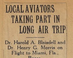 Local Aviators Taking Part In Long Air Trip. January 3, 1932.