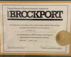 Kay Gould, Brockport Athletic Hall of Fame, 1990. Kay Gould, Brockport Athletic Hall of Fame, 1990.