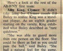 All-WNY first team: Amy King. <em>Buffalo News</em>, April 8, 1995.