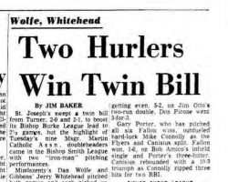 Two Hurlers Win Twin Bill. <em>Buffalo Courier Express</em>, May 16, 1969. Two Hurlers Win Twin Bill. May 16, 1969.