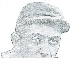 Drawing of Caldwell when he played AA in Kansas City, 1922-24