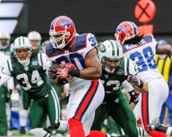 Jehuu Caulcrick with Buffalo Bills against New York Jets. Jehuu Caulcrick with Buffalo Bills against New York Jets.
