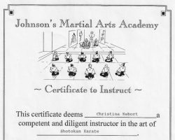 Certificate to Instruct. 1998.