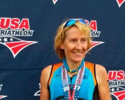 Cheryl Burns finished fourth in the 55-59 age group.