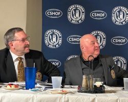 Chip Johnson (CSHOF Vice-President) & Mike Anderson (CSHOF secretary). Chip Johnson (CSHOF Vice-President) & Mike Anderson (CSHOF secretary).