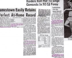 Jamestown High School basketball articles. Cole scrapbook 25