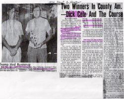 Two Winners In County Am. - Dick Cole And The Course. <em>Post-Journal</em> (Jamestown). 1974. Two Winners In County Am. - Dick Cole And The Course. 1974.