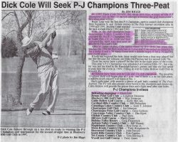 Dick Cole Will Seek P-J Champions Three-Peat. <em>Post-Journal</em> (Jamestown). 1998. Dick Cole Will Seek P-J Champions Three-Peat. 1998.