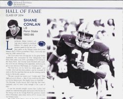 Shane Conlan's bio from 2014 College Football Hall of Fame program.
