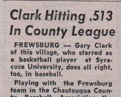 Clark Hitting .513 In County League. 1957.