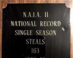 N.A.I.A II National Record for single season steals award. 1998-99.