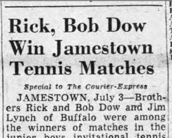Rick, Bob Dow Win Jamestown Tennis Matches. July 4, 1959.