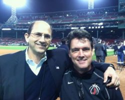 Dan Lunetta and Scott Kindberg at the 2012 American League Championship Series, Tigers v. Red Sox at Fenway Park.