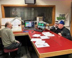 Dan Palmer in his broadcast studio with CSHOF inductees Kenny Betts and Randy Anderson, February 2026.